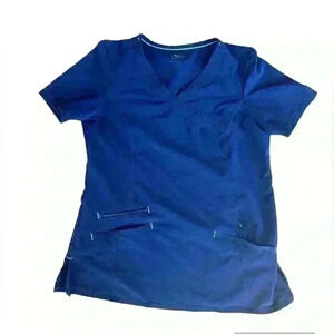 Navy Scrub Top Loose Fit Small